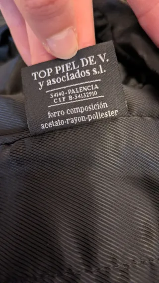 Abrigo de piel Top Piel negro