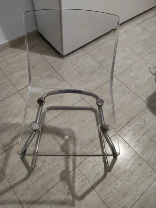 Silla Ikea Transparente Cristal y Metal