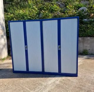 Armario Metálico Oficina Azul y Plata