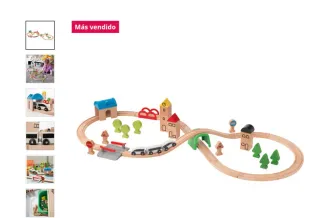 Tren de madera IKEA con vías extra