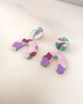 Pendientes Nube Morado y Rosa
