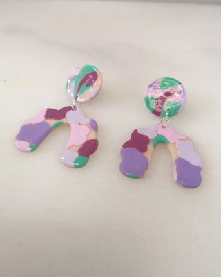 Pendientes Nube Morado y Rosa