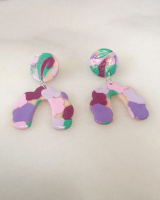 Pendientes Nube Morado y Rosa