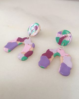 Pendientes Nube Morado y Rosa
