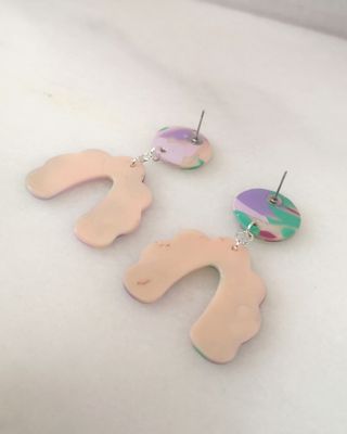 Pendientes Nube Morado y Rosa