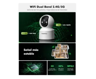 Cámara Vigilancia Inalámbrica YESKAMOU 4MP 5G