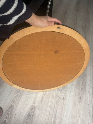 Espejo redondo madera y cristal