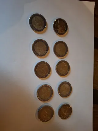 Lote 10 monedas 2 euros circuladas