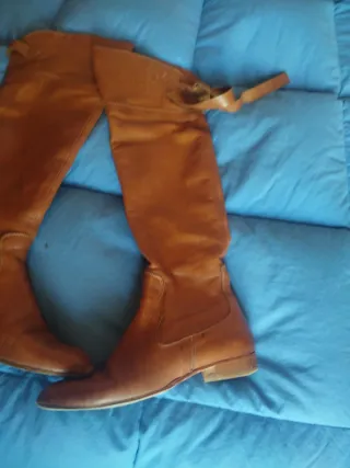 Stivali donna in pelle marrone