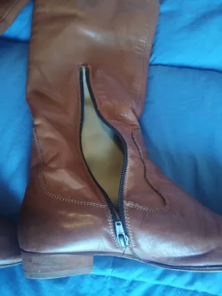 Stivali donna in pelle marrone