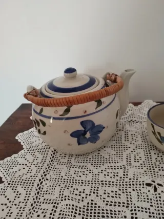 Servizio Tè Ceramica Cinese Blu e Bianco