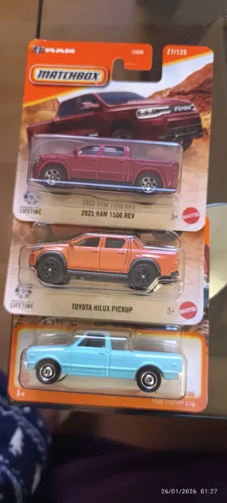 Lote 3 Coches Matchbox: Ram, Toyota, Chevy