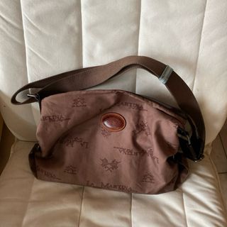 Borsa La Martina  marrone con tessuto logato