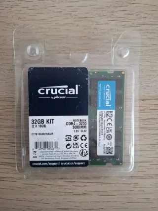 2x Crucial 16GB DDR4-3200 SODIMM RAM
