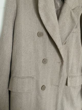 Abrigo paño beige herringbone de lefties