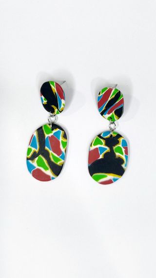 Pendientes ovalados multicolor