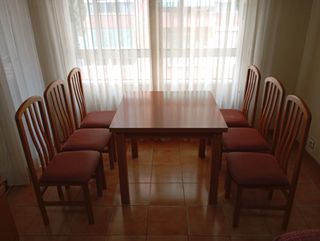 Mesa comedor y 6 sillas madera