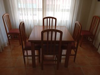Mesa comedor y 6 sillas madera