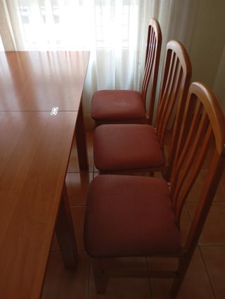 Mesa comedor y 6 sillas madera