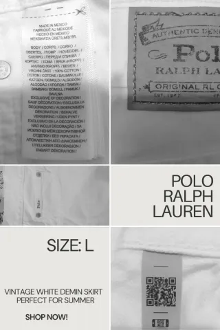 Falda Vaquera Blanca Polo Ralph Lauren