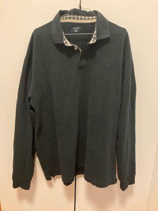 Polo Hackett Manga Larga Verde Talla XL