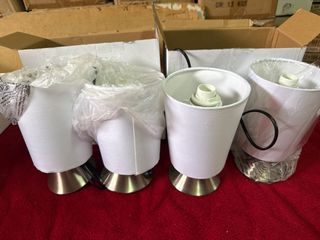 Lámparas de mesa tela y metal (2 unidades)