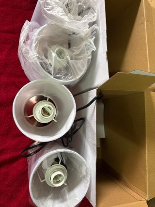 Lámparas de mesa tela y metal (2 unidades)