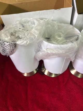 Lámparas de mesa tela y metal (2 unidades)