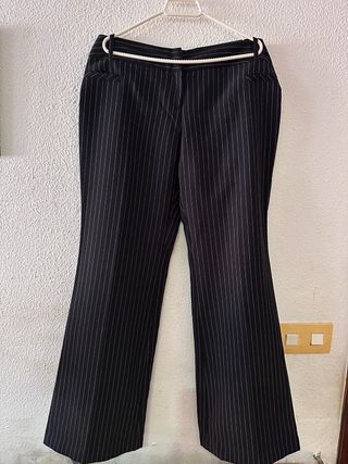 Pantalón Raya Diplomática Mujer Negro