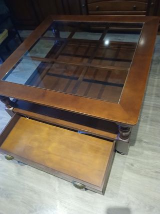 Mesa de centro madera y cristal