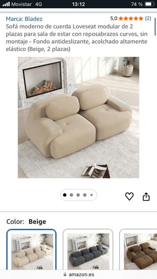 Sofá modular Bladez beige 2 plazas