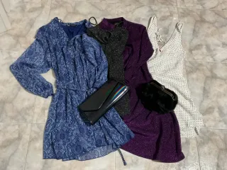 Lote 6 prendas: Vestidos y bolsos