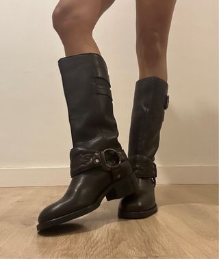Botas Zara Piel Marrones Talla 35