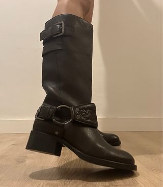 Botas Zara Piel Marrones Talla 35