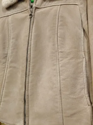 Cazadora torera cuero beige