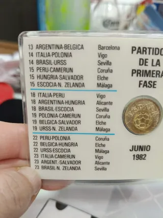 Medalla Copa Mundo Fútbol 1982 Oro Fino