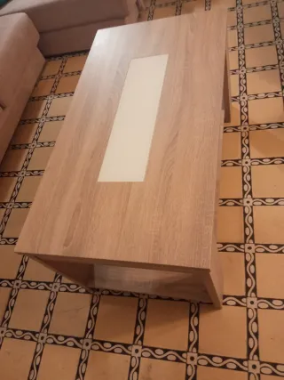 Mesa de centro elevable Roble y Cristal