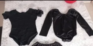 Maillot negro Manga corta y manga larga  4/5 años