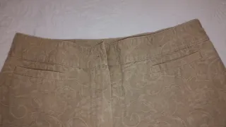 Pantalón beige flores bordadas t.38