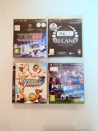 Lote 4 Juegos PS3: PES 2014, 2017, Virtual Tennis