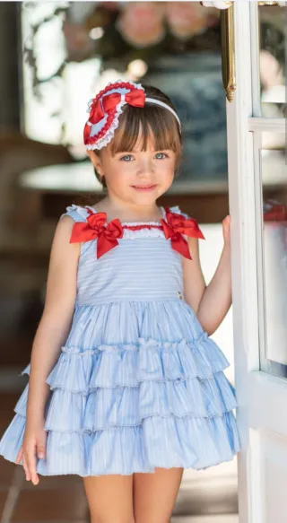 Vestido vuelo niña rayas azules