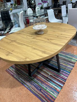 Mesa Redonda Extensible Madera y Metal