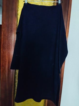 Vestido azul de algodón y lana