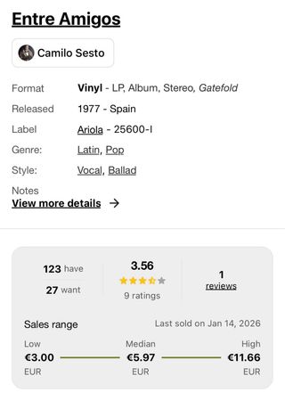 Camilo Sesto - Entre Amigos Vinilo