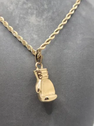 Colgante Guante Boxeo Grande Dorado