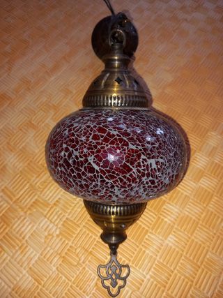 Lámpara de cristal y metal estilo mosaico