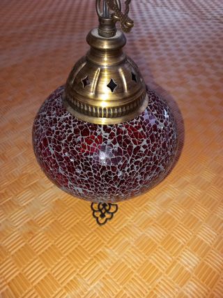 Lámpara de cristal y metal estilo mosaico