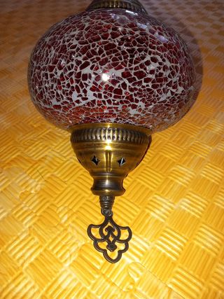 Lámpara de cristal y metal estilo mosaico