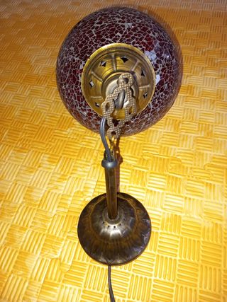 Lámpara de cristal y metal estilo mosaico