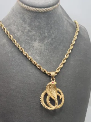 Colgante Serpiente Chapado en Oro
